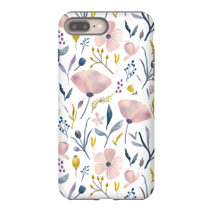iPhone 8 plus StrongFit Delicate Pastel Floral by Noonday Design