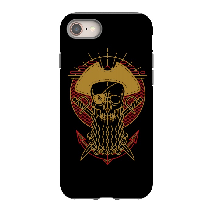 iPhone 8 StrongFit Skull Pirate by Afif Quilimo