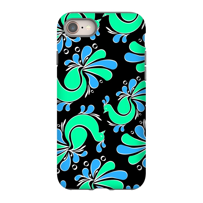 iPhone 8 StrongFit blue green peacock by MALLIKA