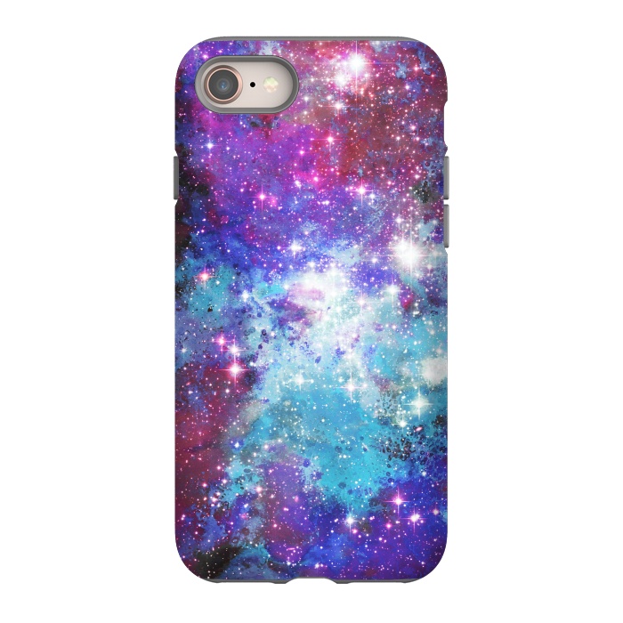 iPhone 8 StrongFit Blue purple galaxy space night stars by Oana 