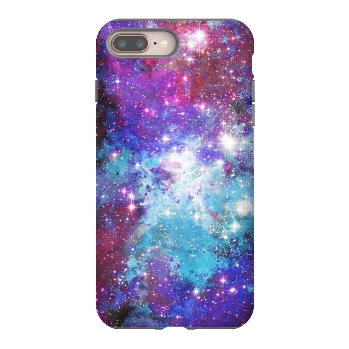 iPhone 8 plus StrongFit Blue purple galaxy space night stars by Oana 