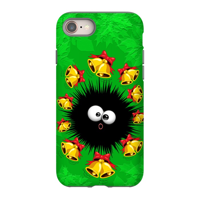 iPhone 8 StrongFit Fuzzy Funny Christmas Sea Urchin Character by BluedarkArt