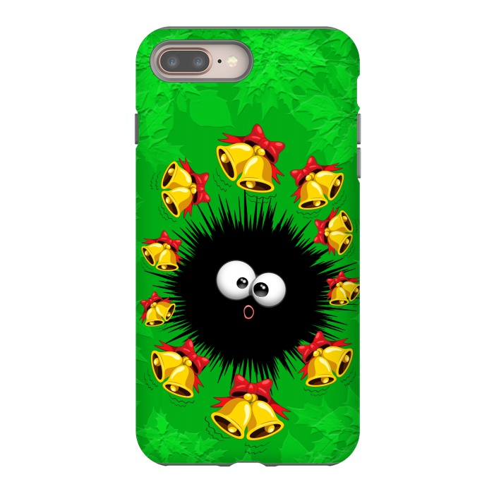 iPhone 8 plus StrongFit Fuzzy Funny Christmas Sea Urchin Character by BluedarkArt