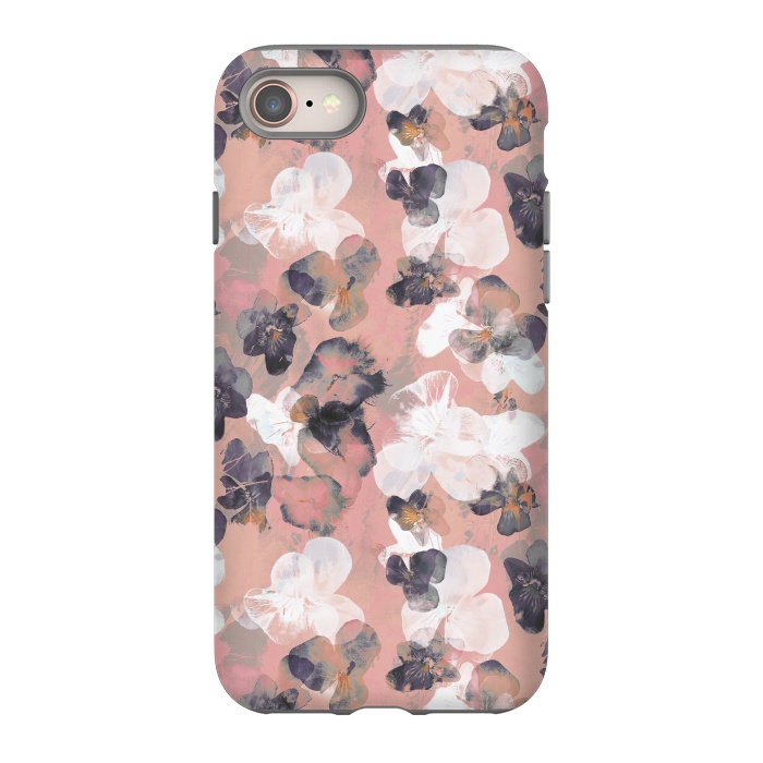 iPhone 8 StrongFit White pink transparent pansy petals painting by Oana 