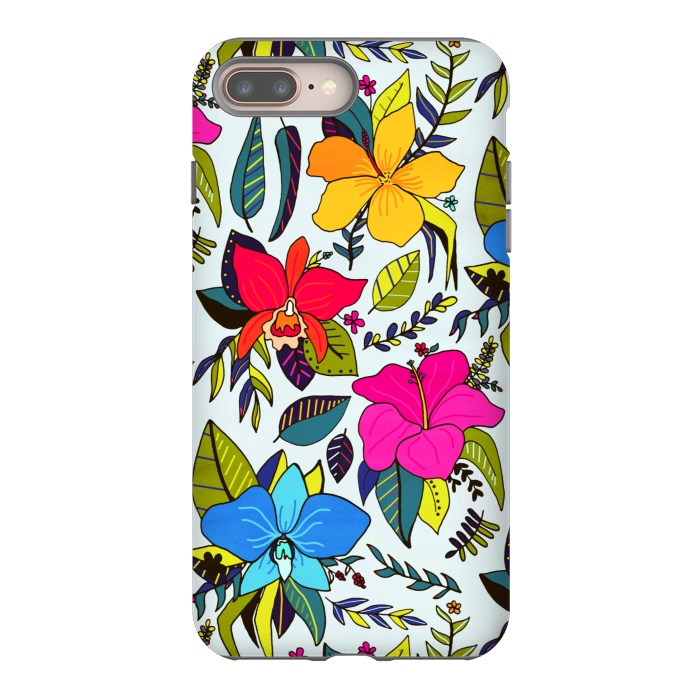 iPhone 8 plus StrongFit Tropical Floral by Tigatiga