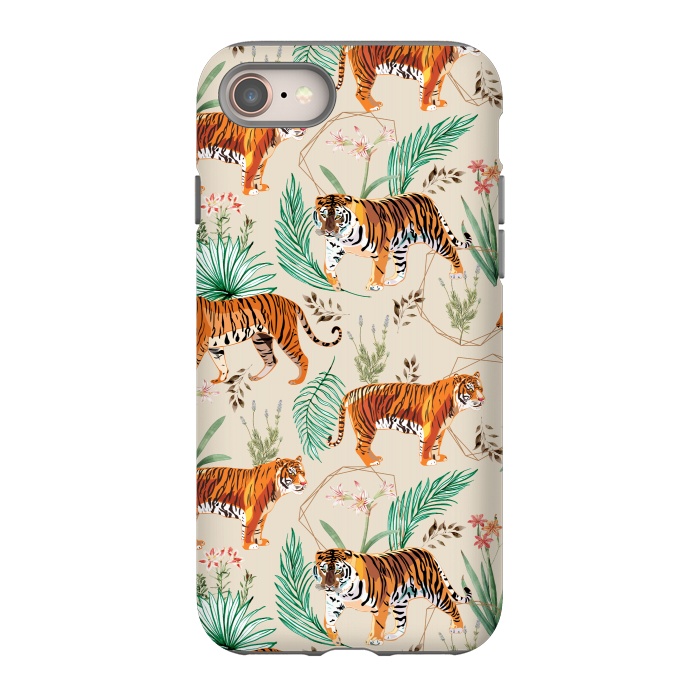iPhone 8 StrongFit Tropical and Tigers by Uma Prabhakar Gokhale