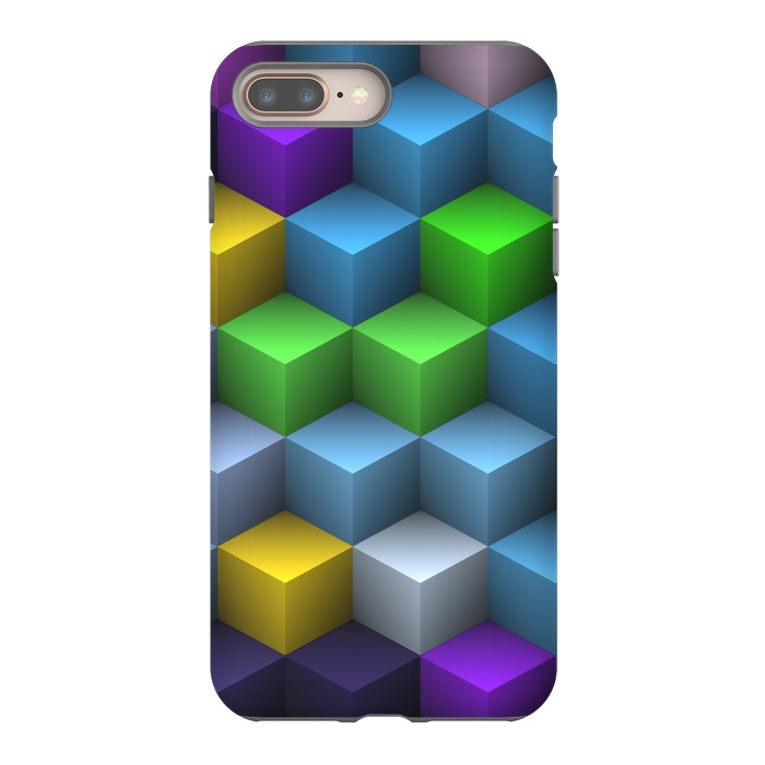 iPhone 8 plus StrongFit 3D Colorful Squares Pattern by Art Design Works