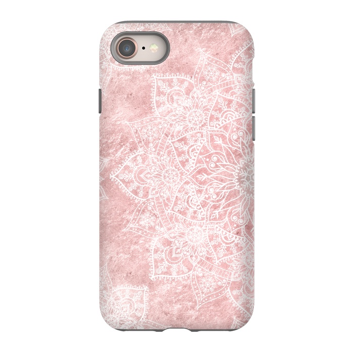 iPhone 8 StrongFit Elegant poinsettia and snowflakes doodles mandala art by InovArts