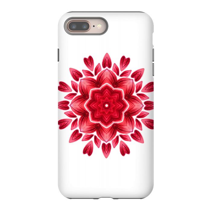 iPhone 8 plus StrongFit Abstract Watercolor Rose Petal Floral Mandala by Boriana Giormova