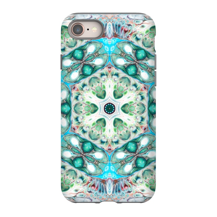 iPhone 8 StrongFit Coral Mandala by Creativeaxle