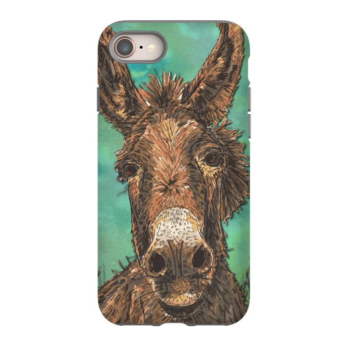 iPhone 8 StrongFit Little Brown Donkey by Lotti Brown