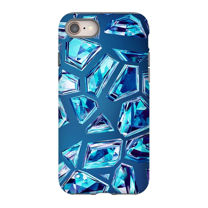 iPhone 8 StrongFit Blue Shattered Crystals by Art Design Works