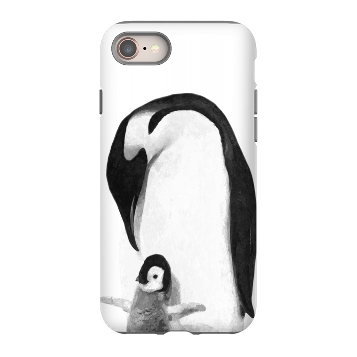 iPhone 8 StrongFit Black and White Penguins by Alemi