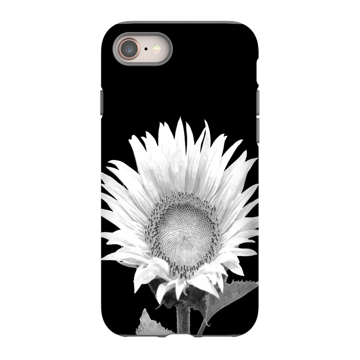iPhone 8 StrongFit White Sunflower Black Background by Alemi