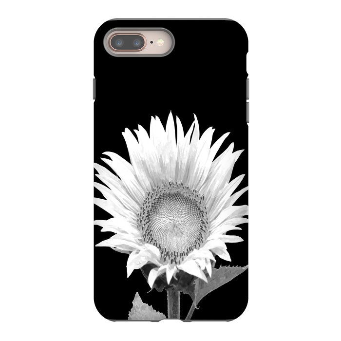 iPhone 8 plus StrongFit White Sunflower Black Background by Alemi