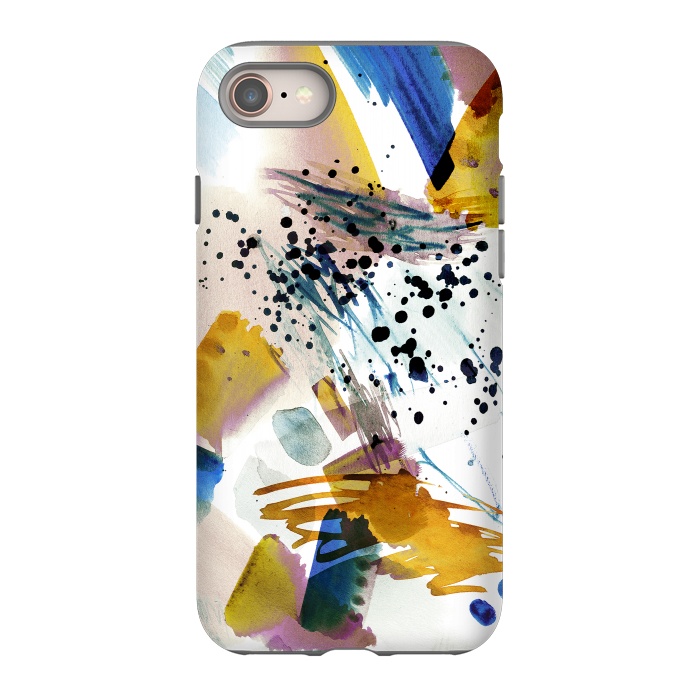 iPhone 8 StrongFit Colorful watercolor painting splatter by Oana 