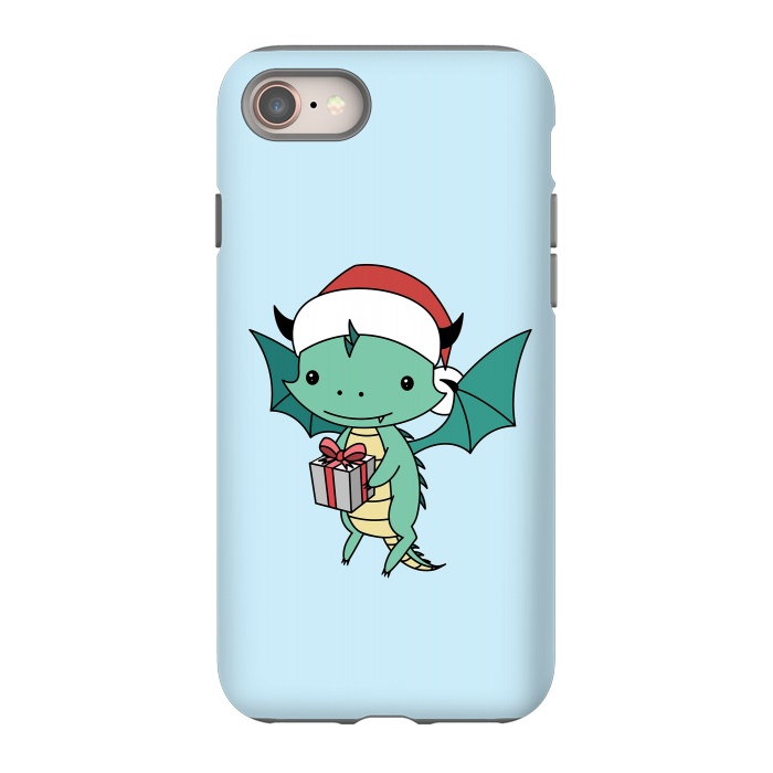 iPhone 8 StrongFit Christmas dragon by Laura Nagel