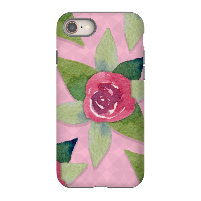 iPhone 8 StrongFit Watercolor Roses by Carlos Maciel