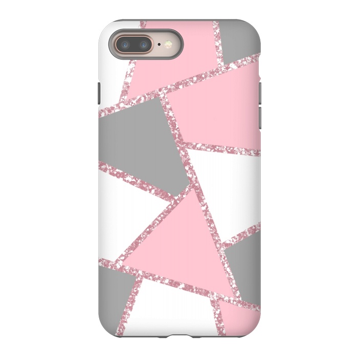 iPhone 8 plus StrongFit Geometric pink glitters by Jms