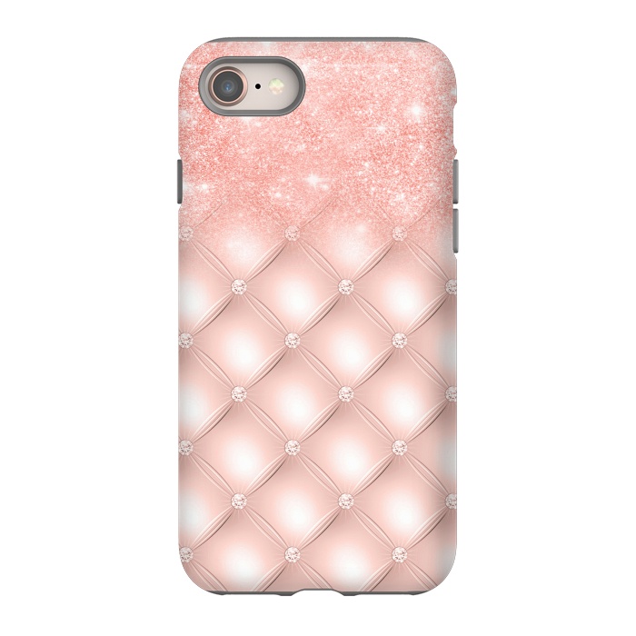 iPhone 8 StrongFit Blush Pink Glitter on Luxury Pink Diamonds  by  Utart