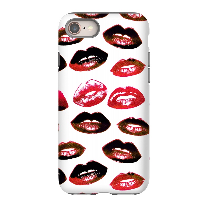 iPhone 8 StrongFit Dark red lipstick kisses - Valentine by Oana 