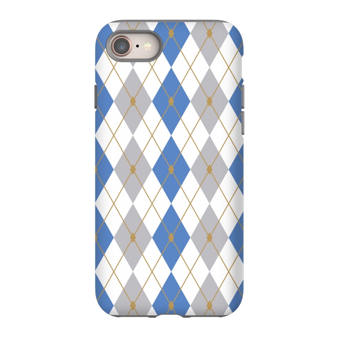 iPhone 8 StrongFit Blue & Gray Rhombus by Bledi