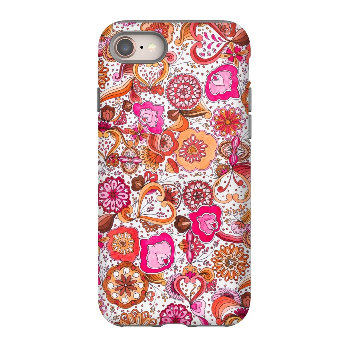 iPhone 8 StrongFit Sowing the Seeds of Love - Pink and Coral by Paula Ohreen