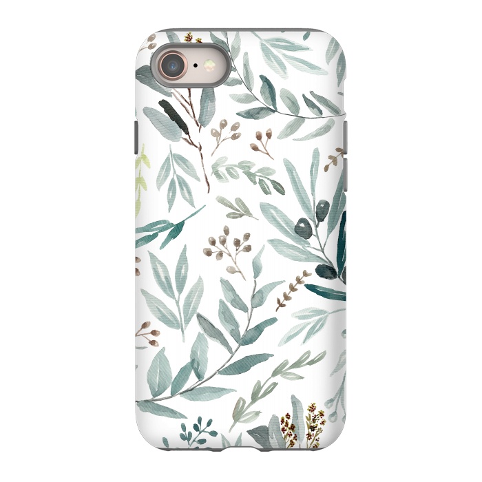 iPhone 8 StrongFit Eucalyptus Pattern by Anis Illustration
