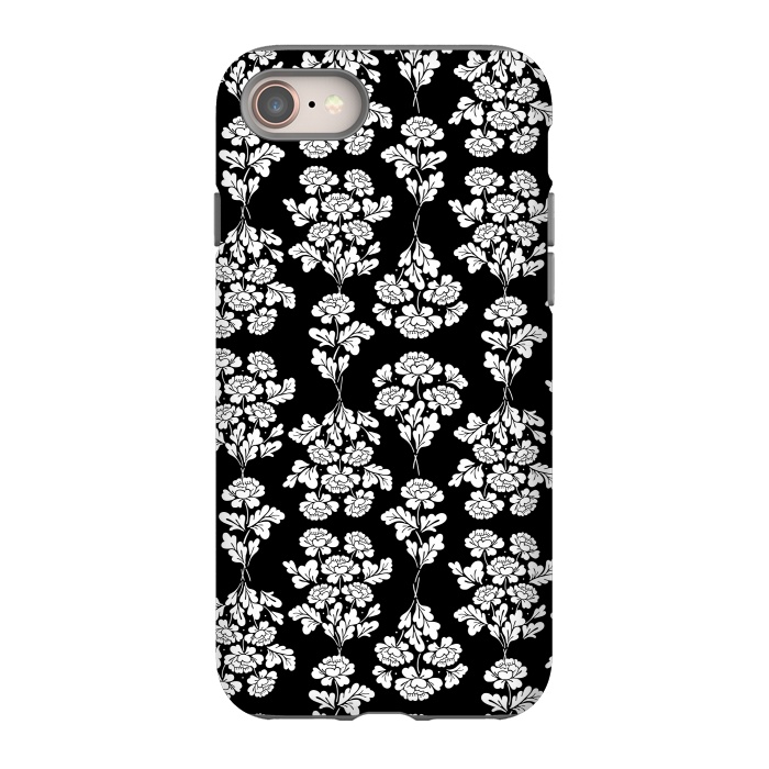 iPhone 8 StrongFit Black Roses bouquet Pattern by Anis Illustration