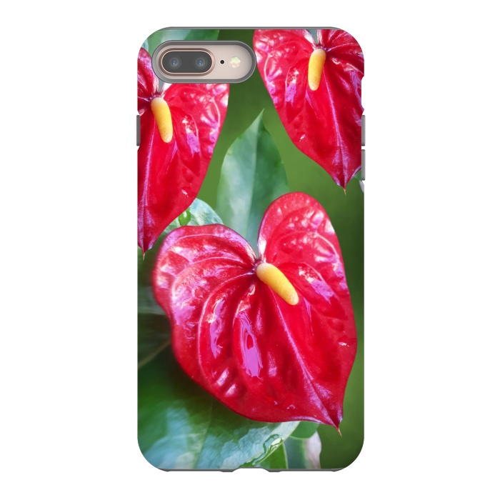iPhone 8 plus StrongFit Anthurium Red Exotic Flower  by BluedarkArt