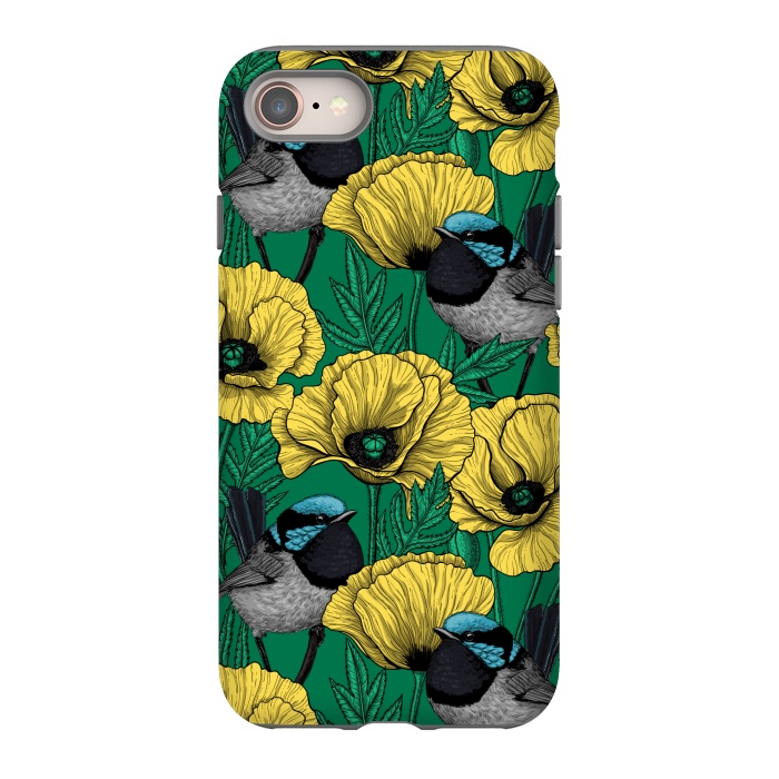 iPhone 8 StrongFit Fairy wren and poppies 2 by Katerina Kirilova