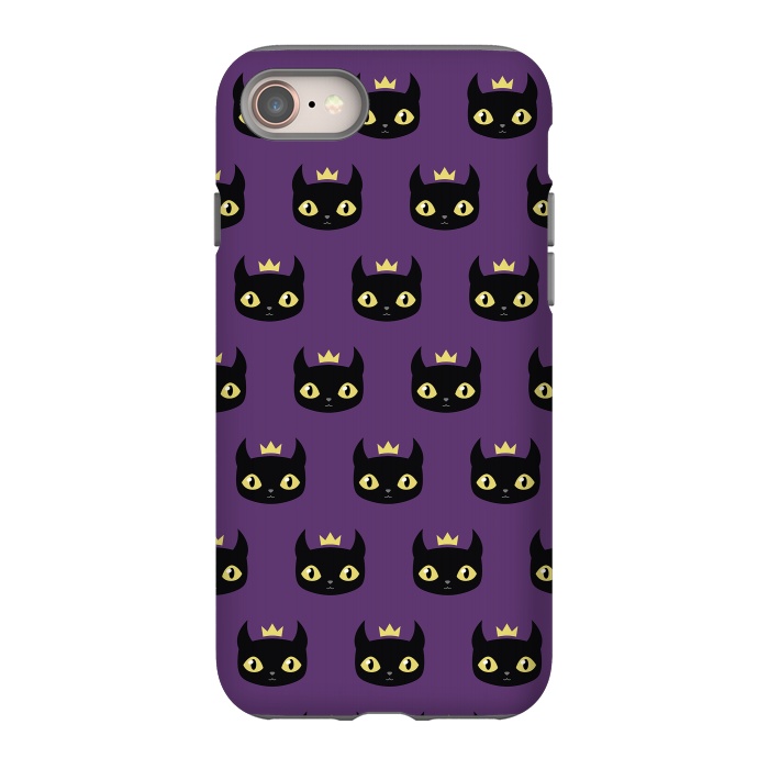 iPhone 8 StrongFit Black cat pattern by Laura Nagel