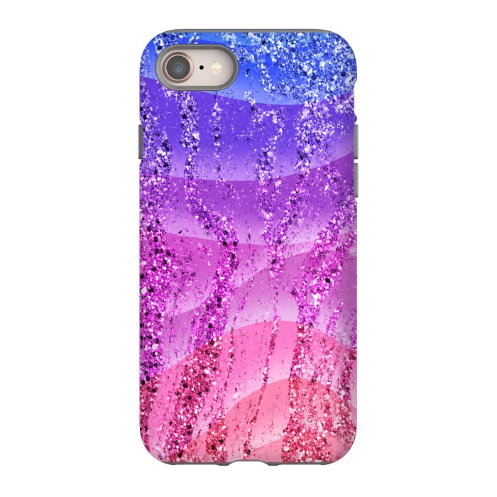 iPhone 8 StrongFit Gradient purple pink glitter marble by Oana 