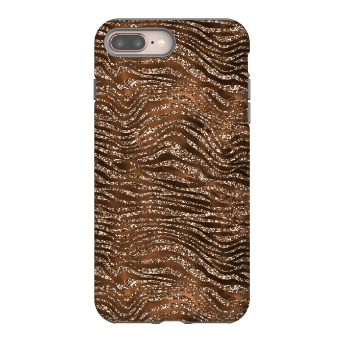 iPhone 8 plus StrongFit Jungle Journey - Copper Safari Tiger Skin Pattern 1 by  Utart