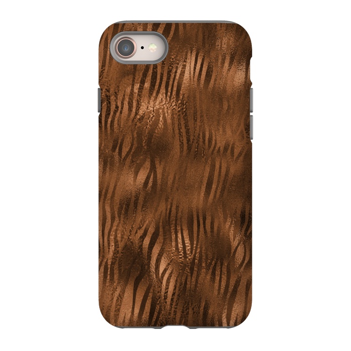 iPhone 8 StrongFit Jungle Journey - Copper Safari Tiger Skin Pattern 2 by  Utart