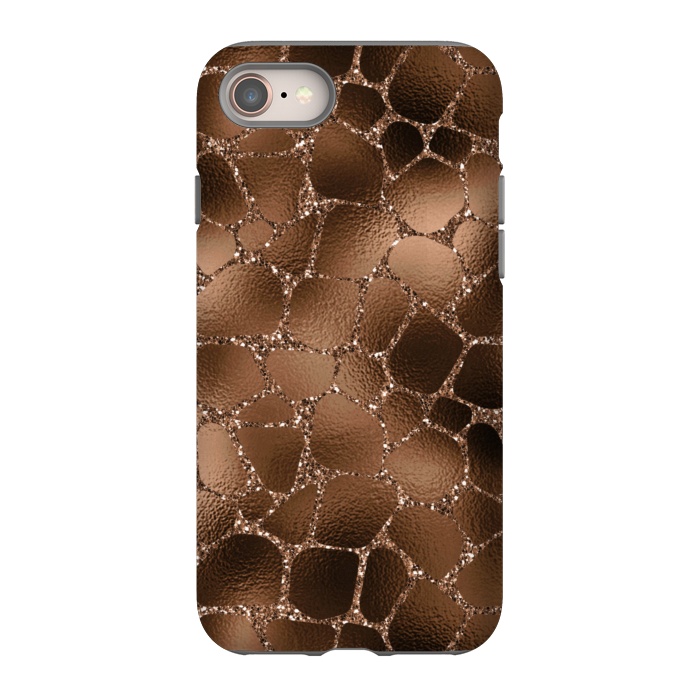 iPhone 8 StrongFit Jungle Journey - Copper Safari Giraffe Skin Pattern  by  Utart