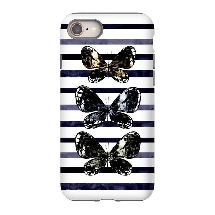 iPhone 8 StrongFit Mottled Moth Stripes by Amaya Brydon