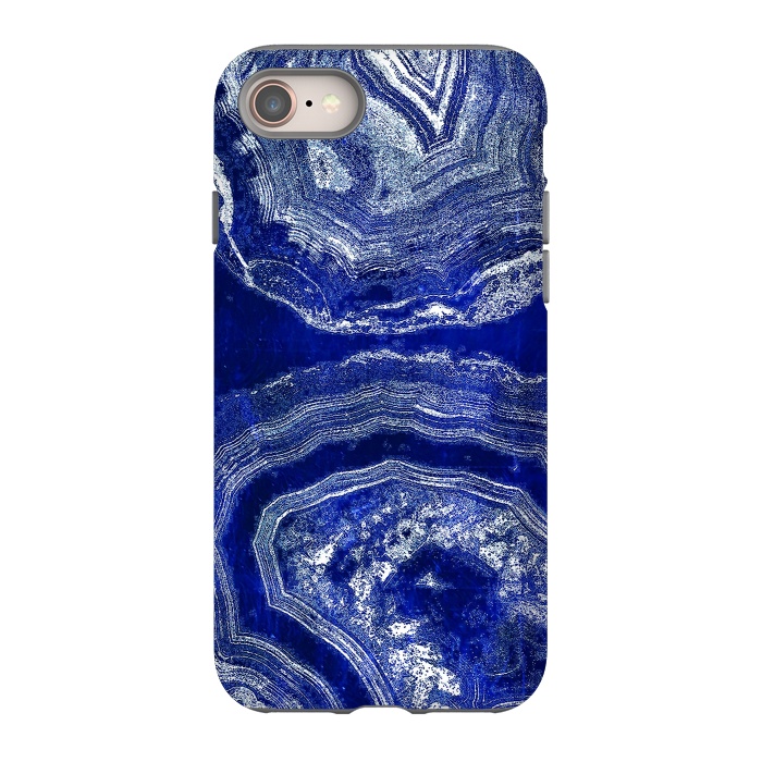 iPhone 8 StrongFit Indigo blue agate marble art by Oana 