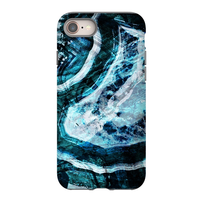 iPhone 8 StrongFit Textured dark blue agate marble by Oana 