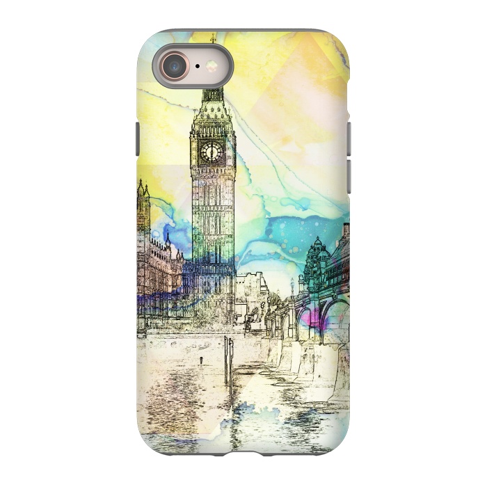 iPhone 8 StrongFit Big Ben travel sketch, London United Kingdom by Oana 
