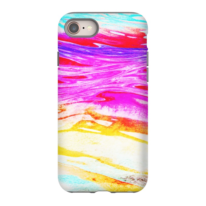 iPhone 8 StrongFit Colorful tie dye painted waves by Oana 
