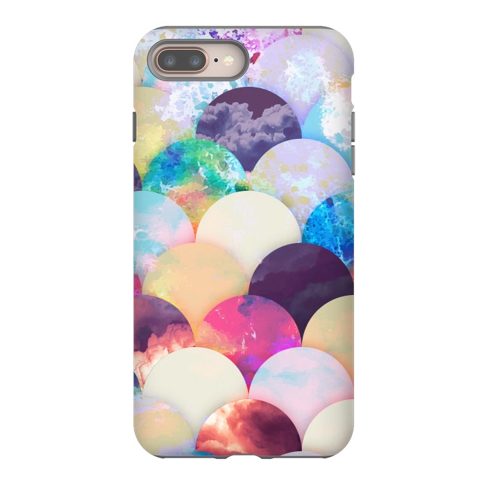 iPhone 8 plus StrongFit Painted colorful clouds seashell balloons pattern by Oana 