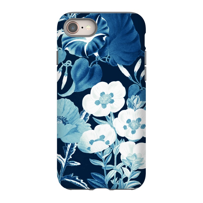 iPhone 8 StrongFit Romantic blue wild flowers illustration by Oana 
