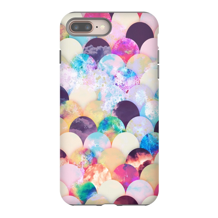 iPhone 8 plus StrongFit Watercolor splattered seashell pattern by Oana 