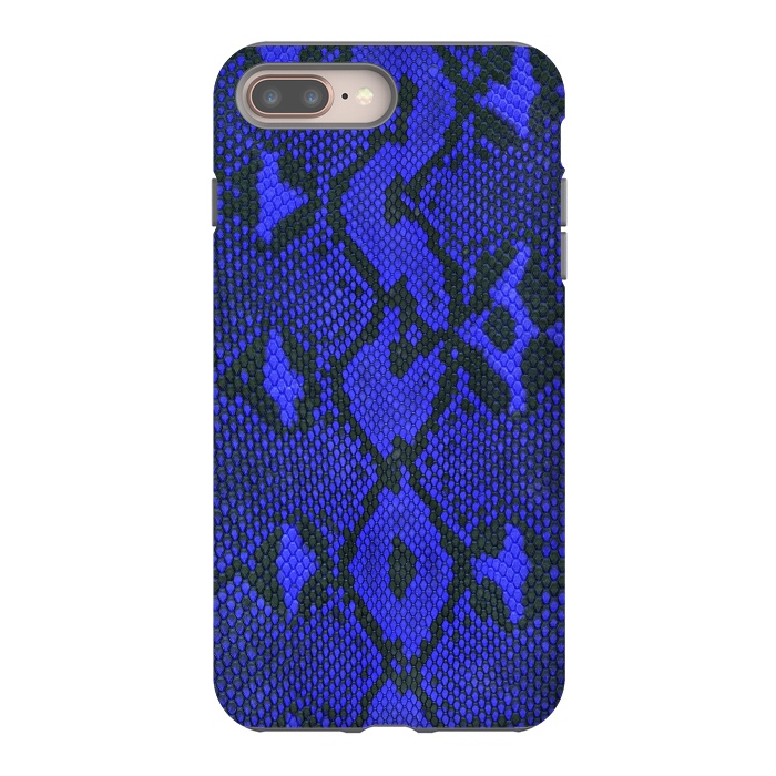 iPhone 8 plus StrongFit Snake Pattern Blue by Carlos Maciel