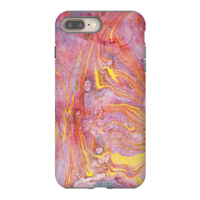 iPhone 8 plus StrongFit Pink yellow painted mable  by Oana 