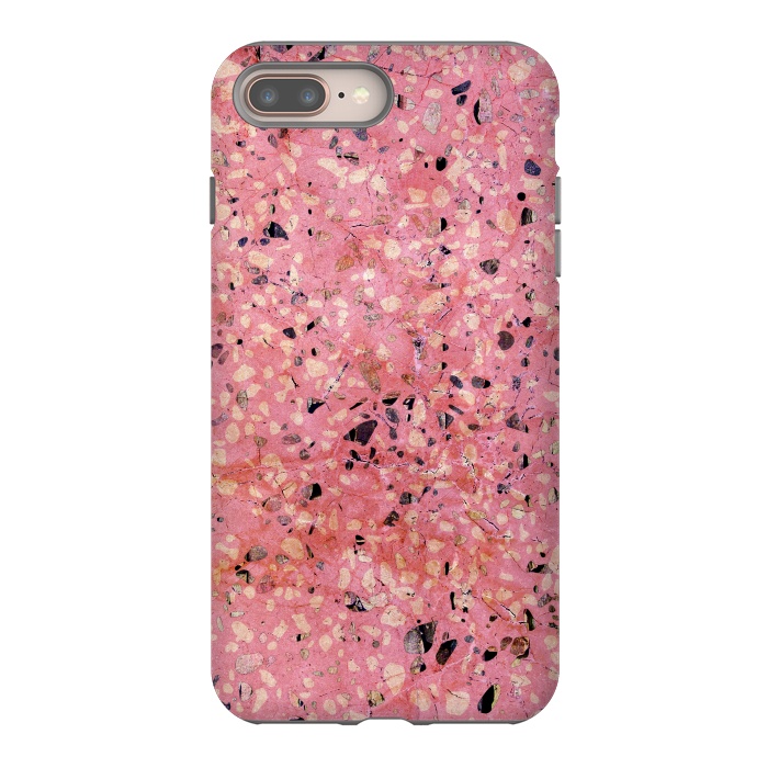 iPhone 8 plus StrongFit Pink Speckle Marble by Carlos Maciel