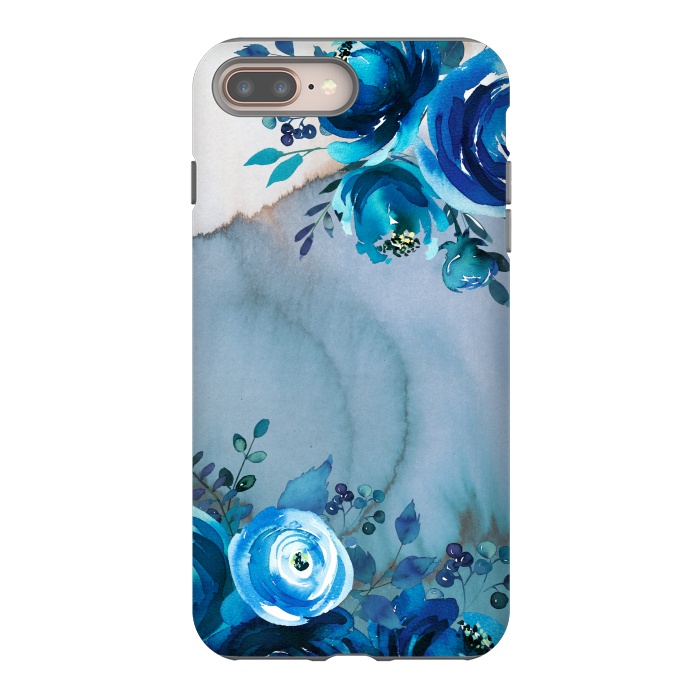 iPhone 8 plus StrongFit Blue Floral Spring Garden by  Utart