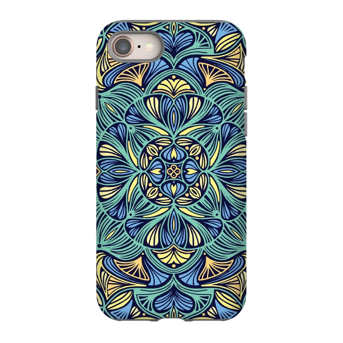iPhone 8 StrongFit Colorful Mandala Pattern 016 by Jelena Obradovic