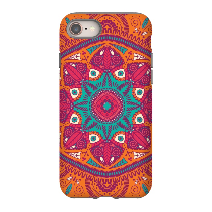 iPhone 8 StrongFit Colorful Mandala Pattern 017 by Jelena Obradovic